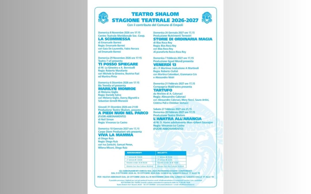 NUOVA STAGIONE DI PROSA 2026-2027